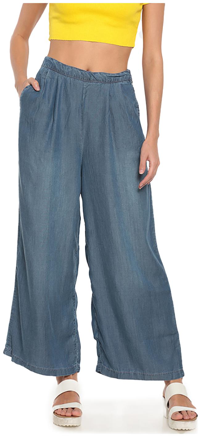

GO COLORS Blue Solid Flared Palazzo