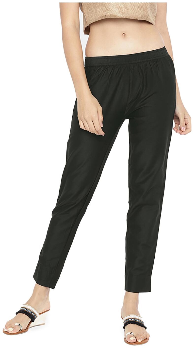 

GO COLORS Polyester Solid Black Tights For Women