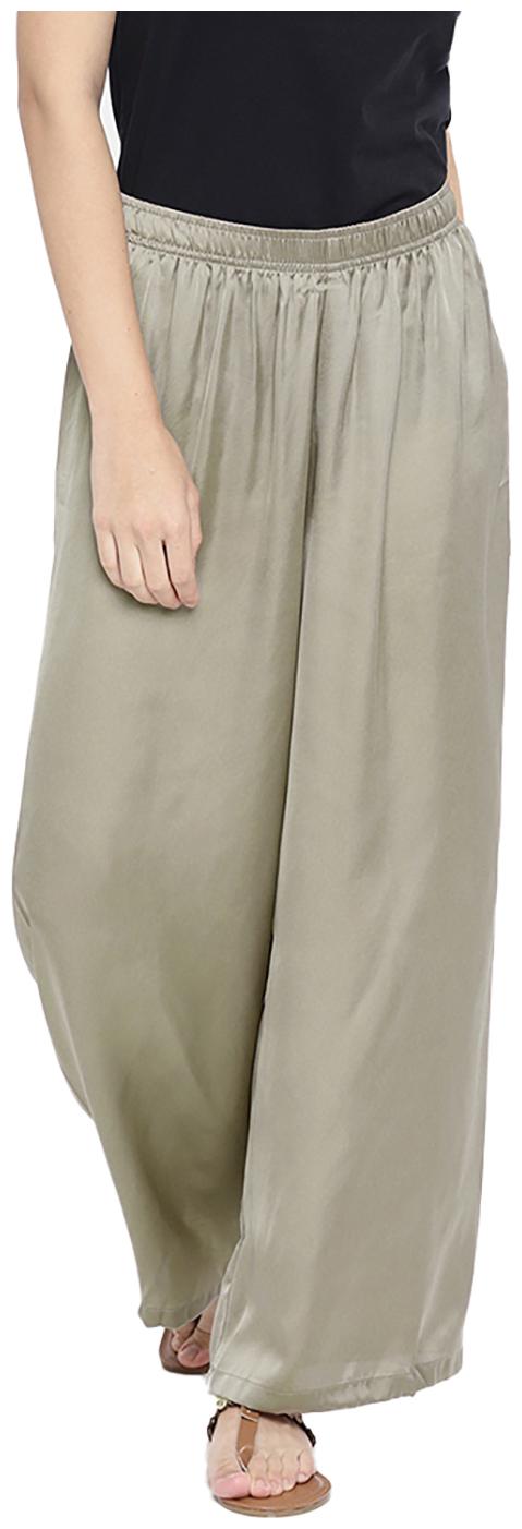 

GO COLORS Copper Solid Flared Palazzo