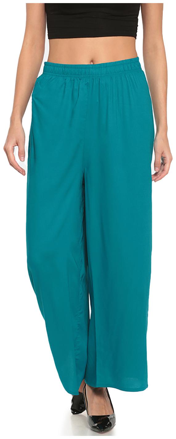 

GO COLORS Blue Solid Flared Palazzo