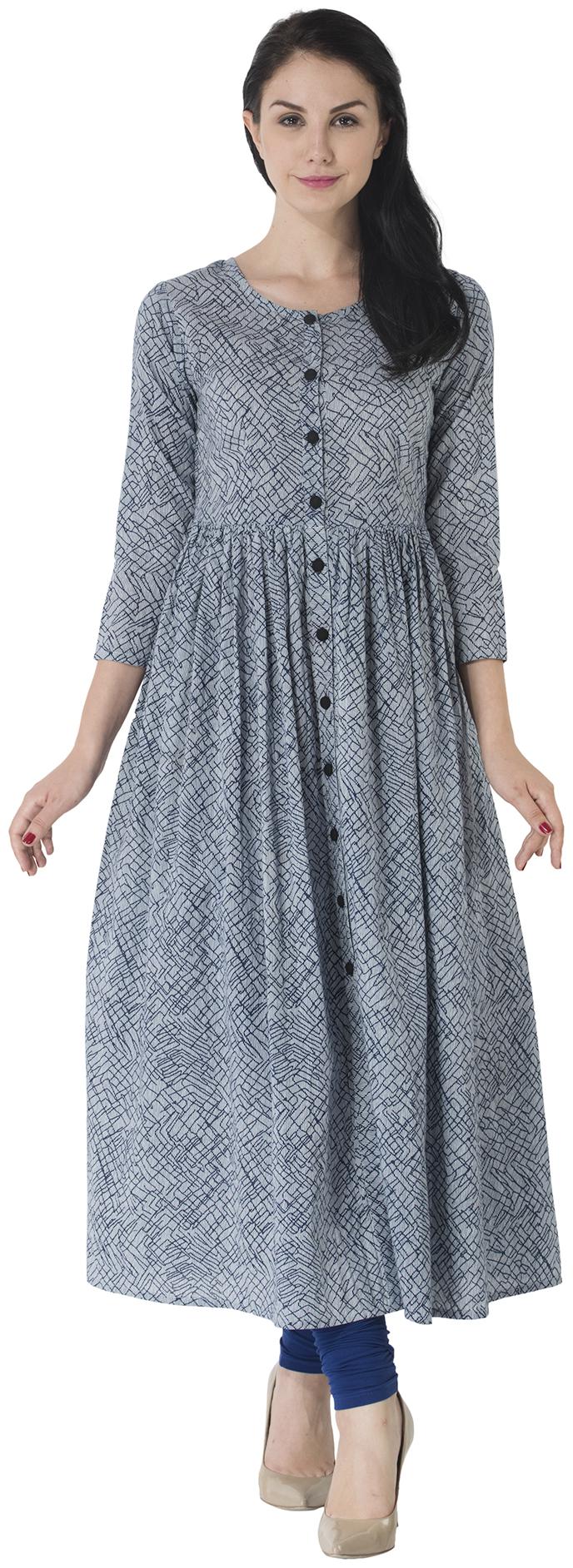 

GOD BLESS Women Grey Solid Straight Kurta