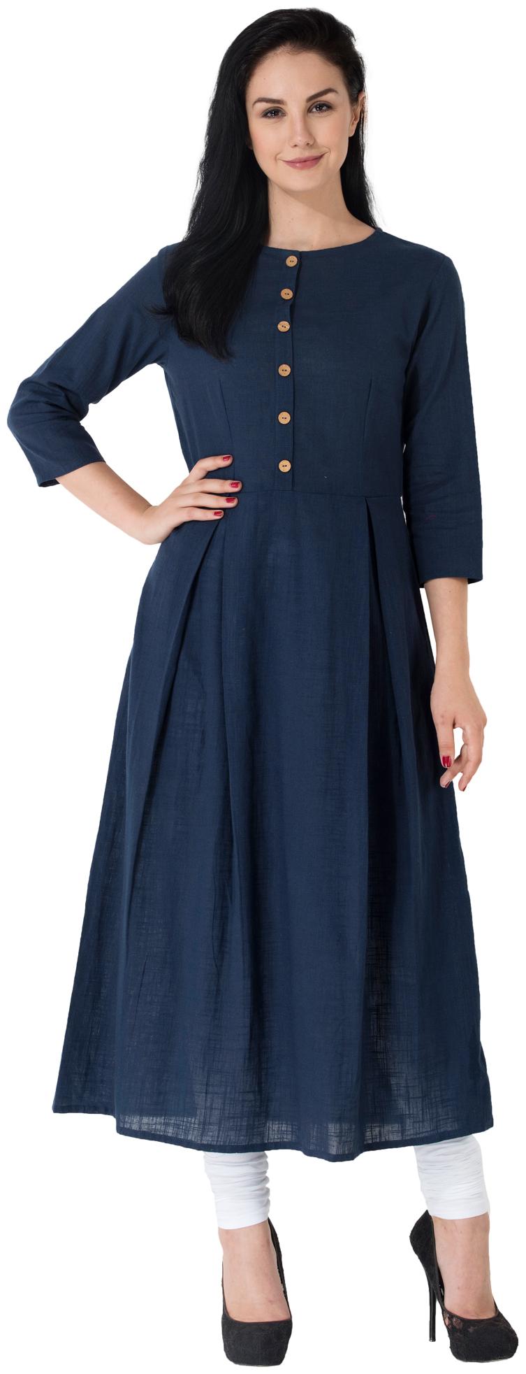 

GOD BLESS Women Blue Solid Straight Kurta