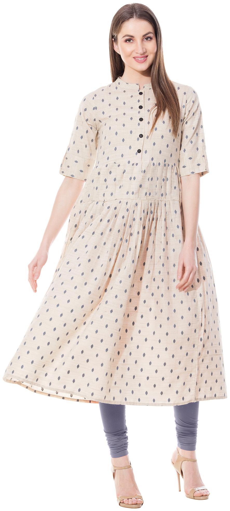 

GOD BLESS Women Off White Printed Anarkali Kurta