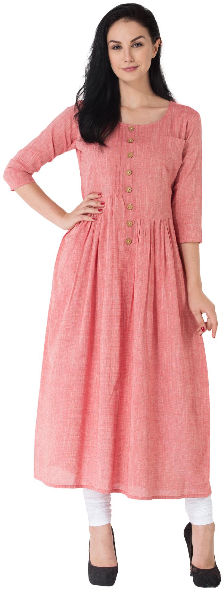 

GOD BLESS Women Pink Solid Straight Kurta
