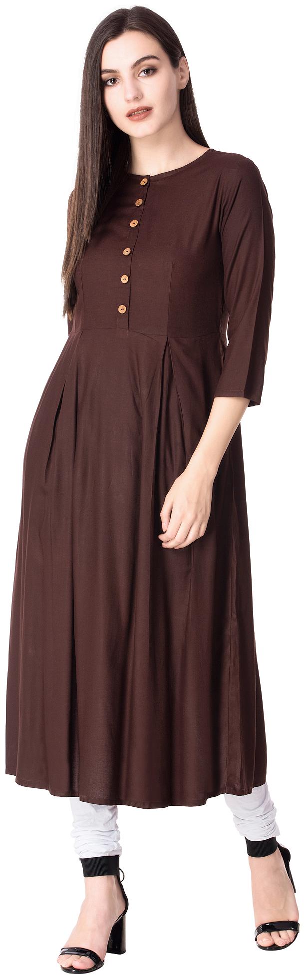 

GOD BLESS Women Brown Solid Anarkali Kurta