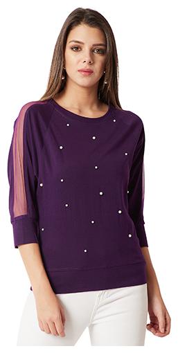 

Miss Chase Women Solid Regular top - Purple