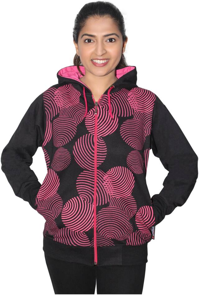 Goodluck Women Printed Sweatshirt - Black