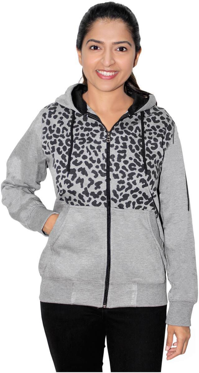 Goodluck Women Printed Sweatshirt - Grey