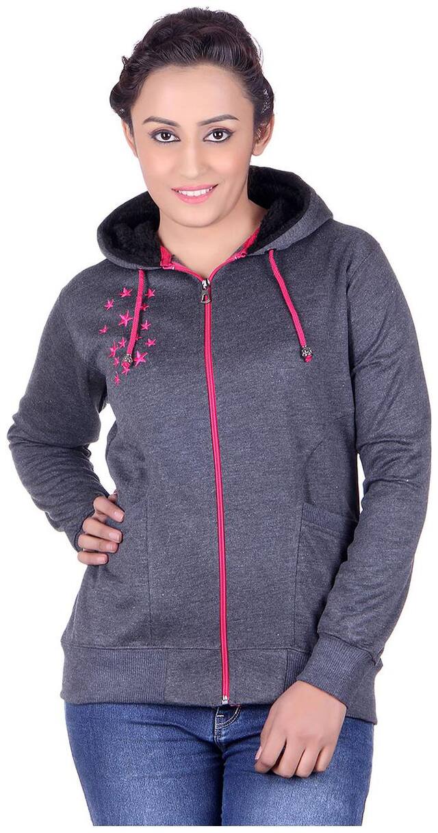 Goodluck Fashions Women Printed Sweatshirt - Blue