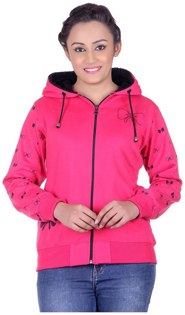 Goodluck Fashions Women Solid Sweatshirt - Pink