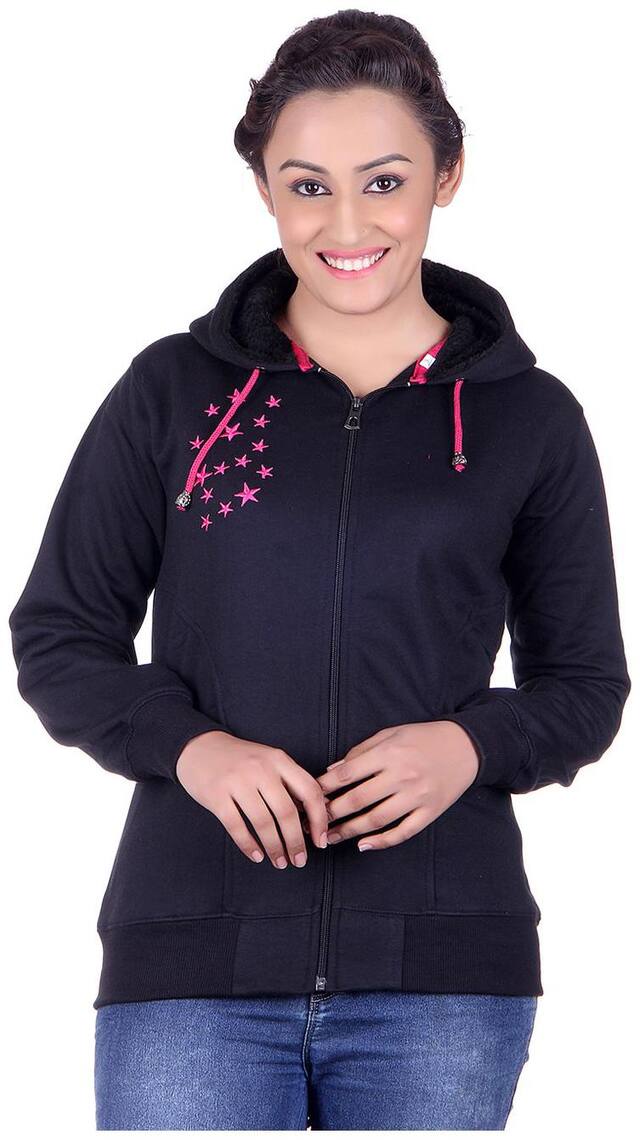 Goodluck Fashions Women Solid Sweatshirt - Blue