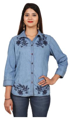 

Goodwill Women Blue Solid Regular Fit Shirt