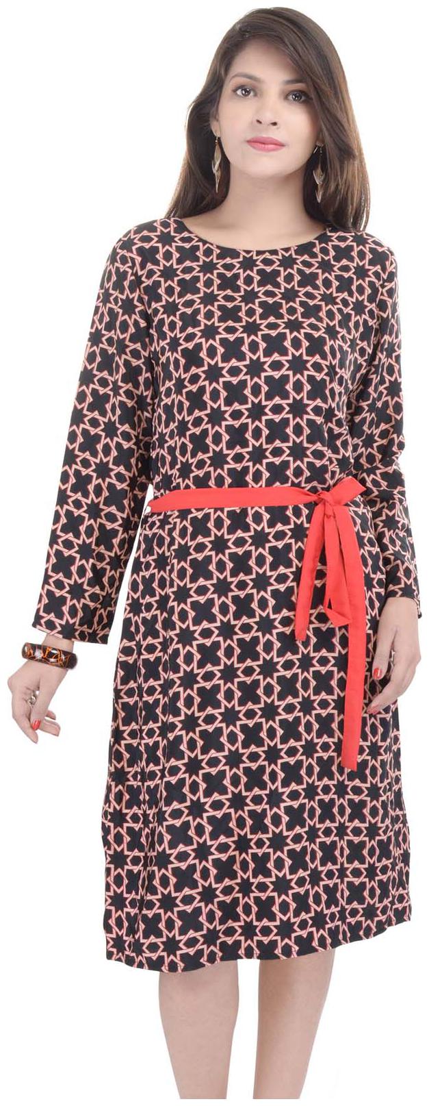 

Goodwill Black Self design Fit flare dress