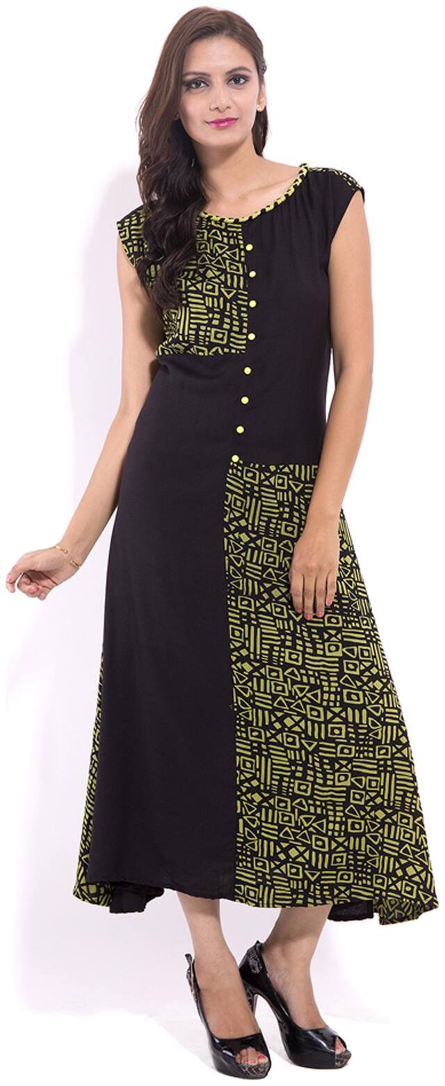 GOODWILL Women's  Casual Wear  Black Rayon Dress