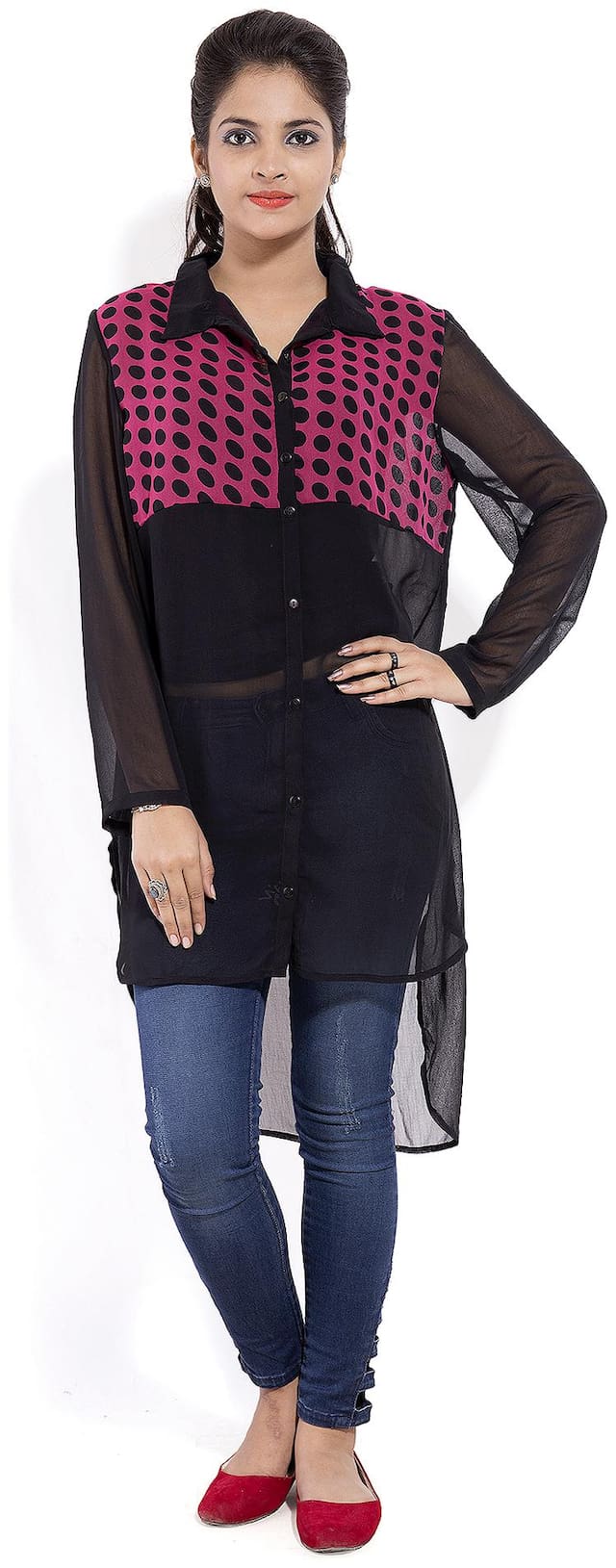 Goodwill Women Black Printed Regular Kurti