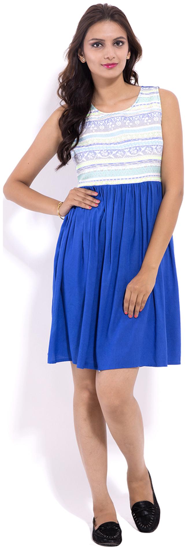 

GOODWILL Women s Casual Wear Blue Rayon Dress