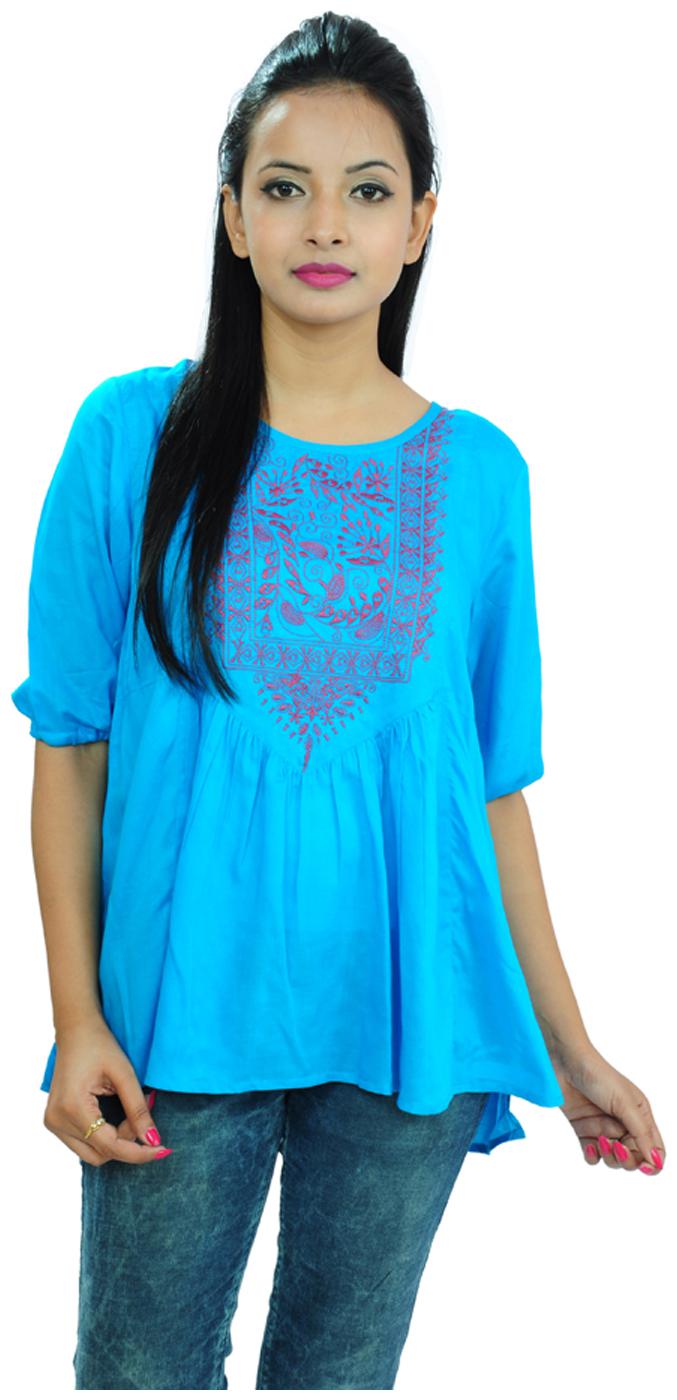 

Goodwill Women Solid Regular top - Blue