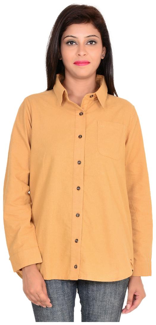 

Goodwill Women Yellow Solid Regular Fit Shirt