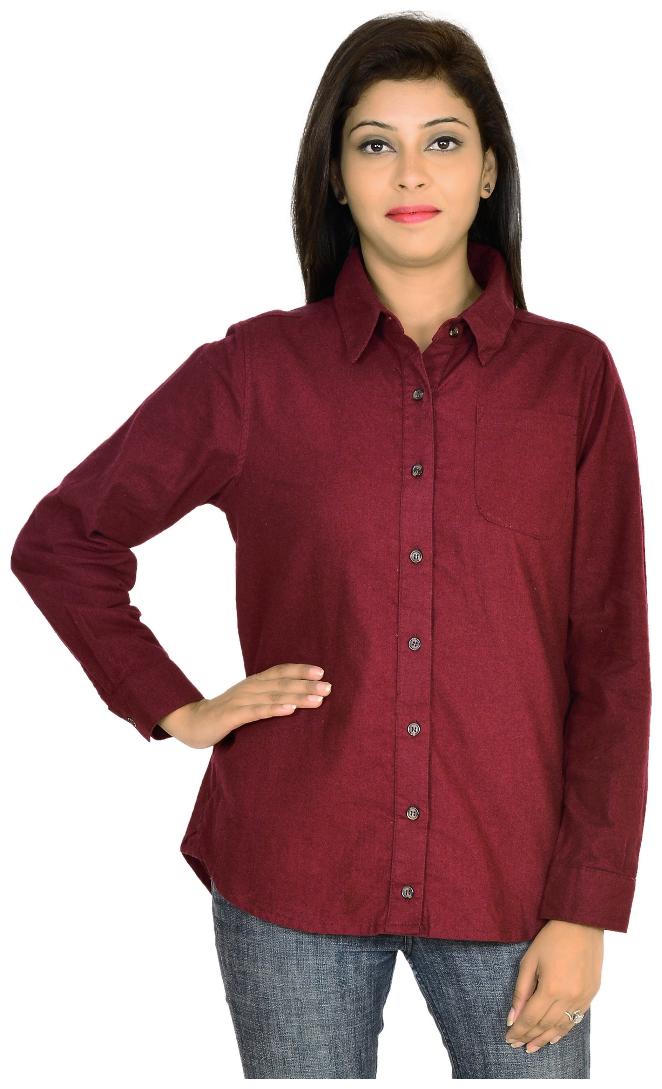 

Goodwill Women Maroon Solid Regular Fit Shirt