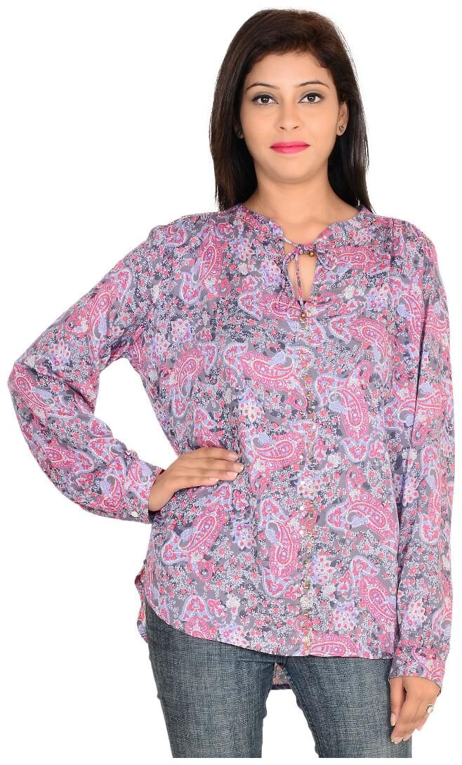 

Goodwill Casual Printed Full Sleeve Multicolor Rayon Top