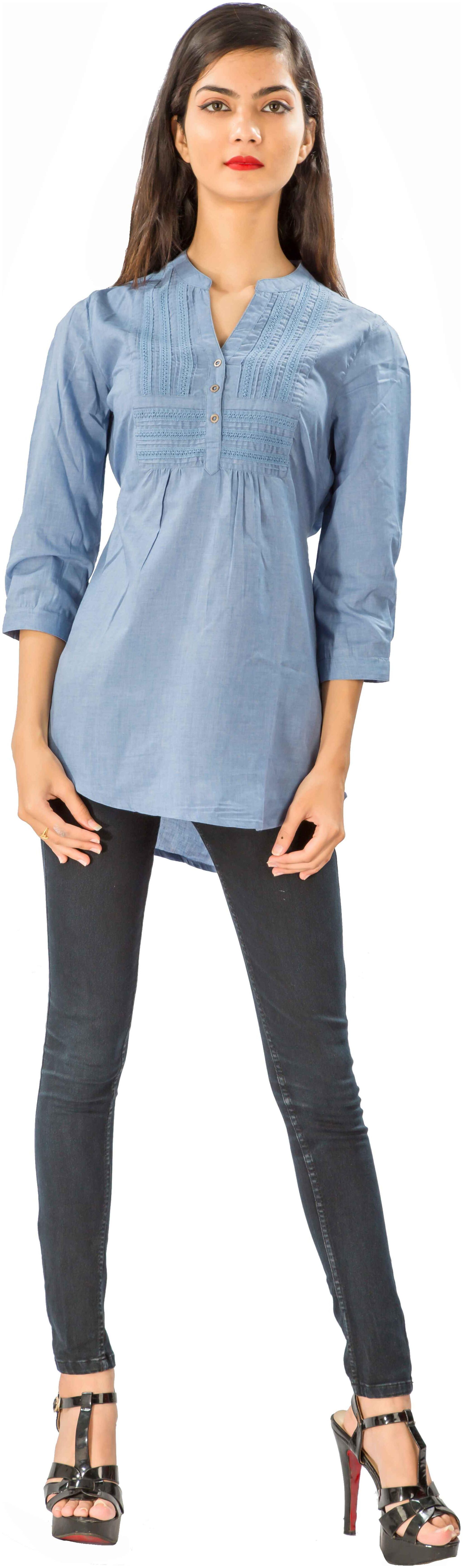 

Goodwill Women Solid Regular top - Blue