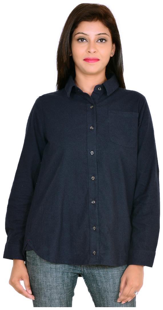 

Goodwill Women Blue Solid Regular Fit Shirt
