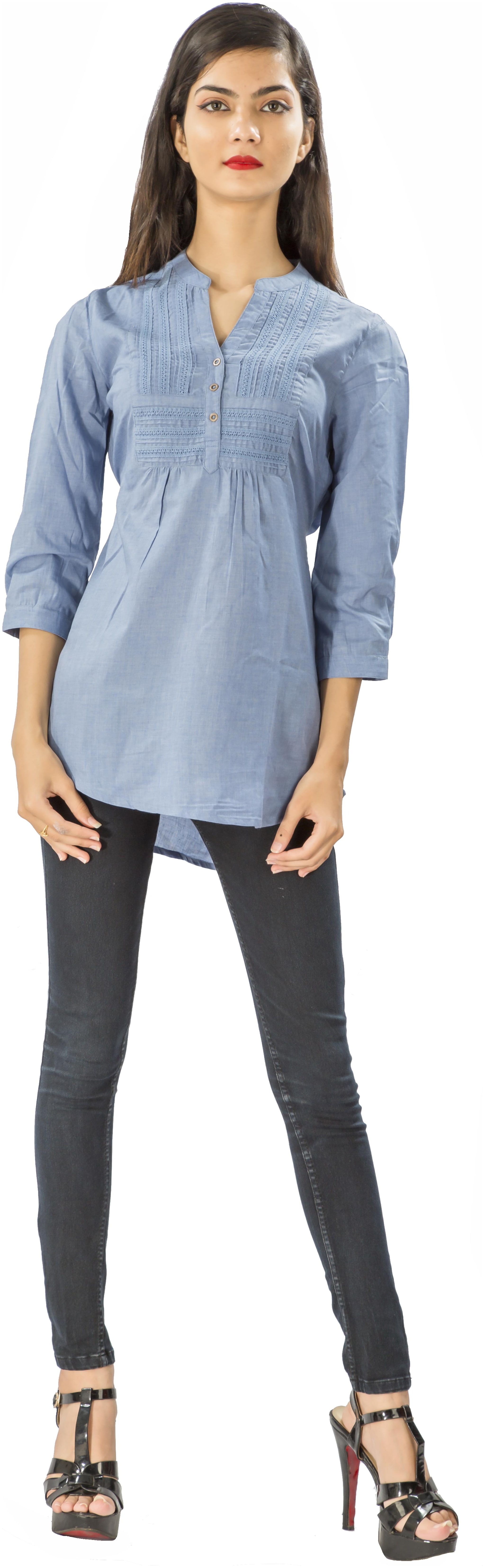 

Goodwill Women Solid Regular top - Blue