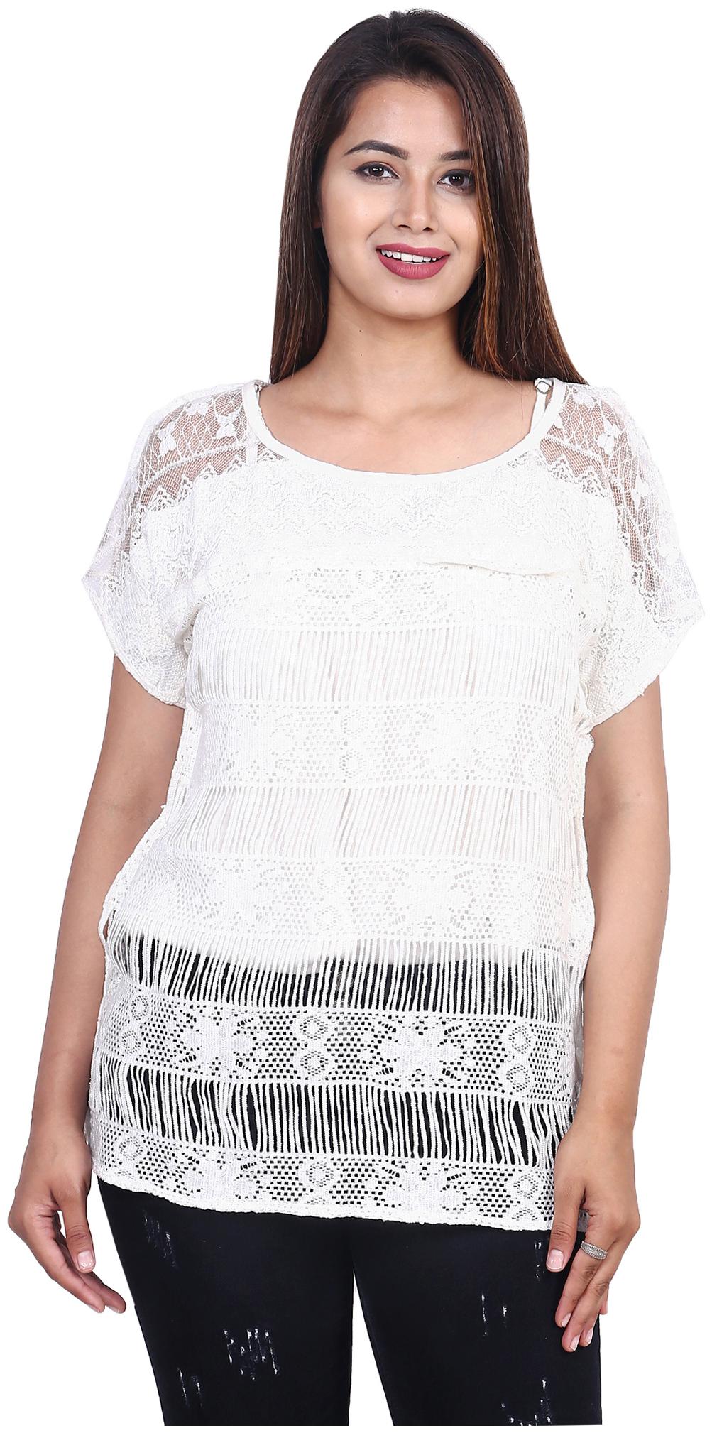 

Goodwill Women Self design Fusion top - White