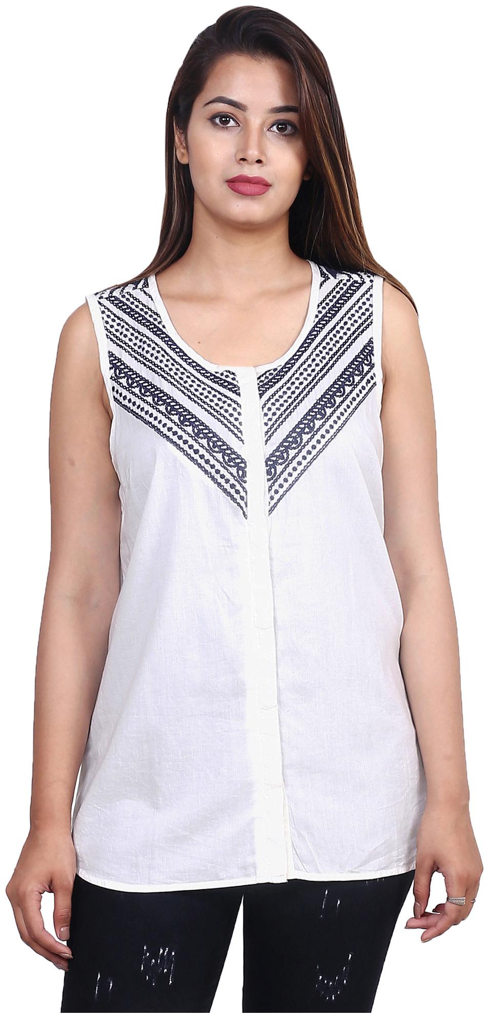 

Goodwill Women Embroidered Fusion top - White