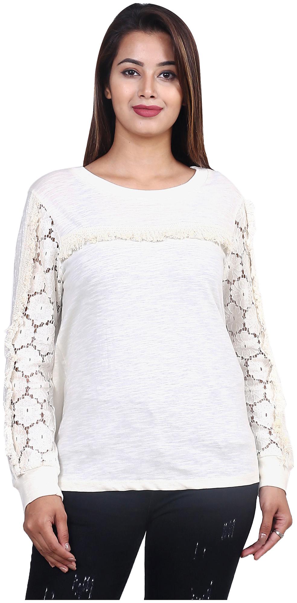 

Goodwill Women Solid Fusion top - White
