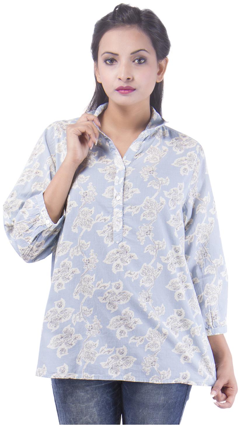 

Goodwill Impex Women Solid Regular top - Blue