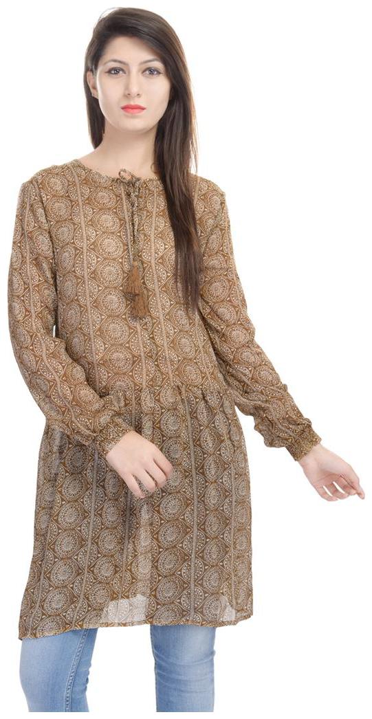 

Goodwill Women Printed Regular top - Brown