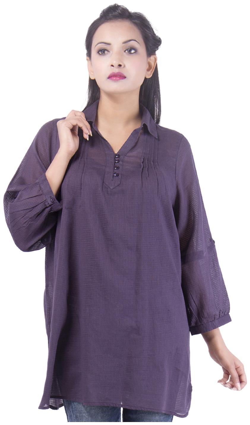 

Goodwill Impex Women Solid Regular top - Blue