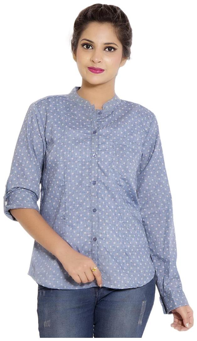 

Artistique Women Blue Printed Regular Fit Shirt