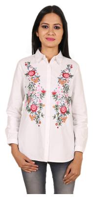 

Goodwill Women White Printed Regular Fit Shirt