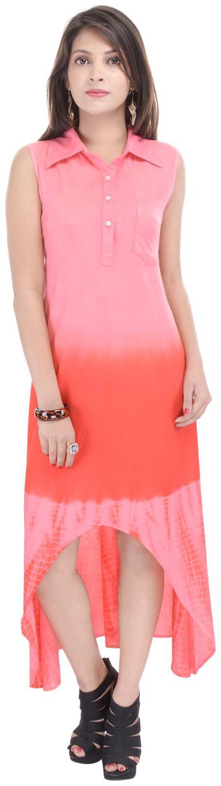 

GOODWILL Women s Casual Wear Pink Rayon Dress