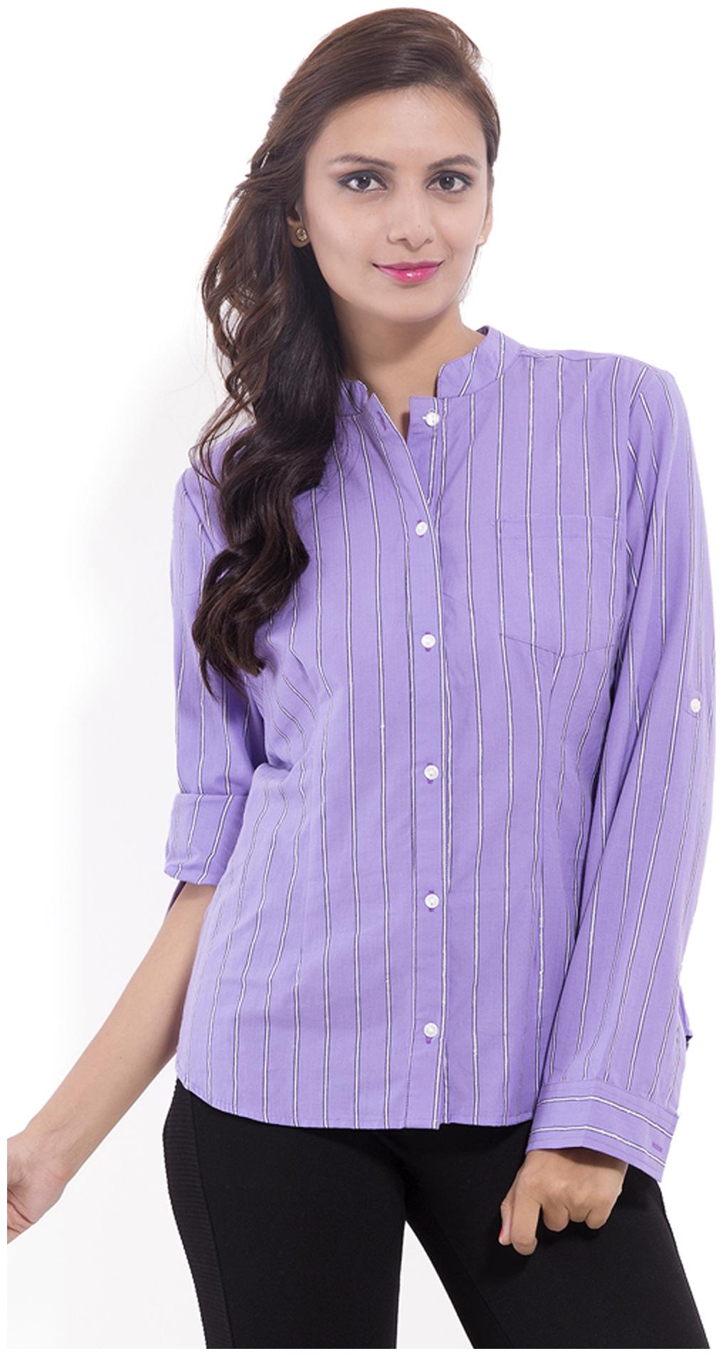

Goodwill Women Purple Solid Regular Fit Shirt