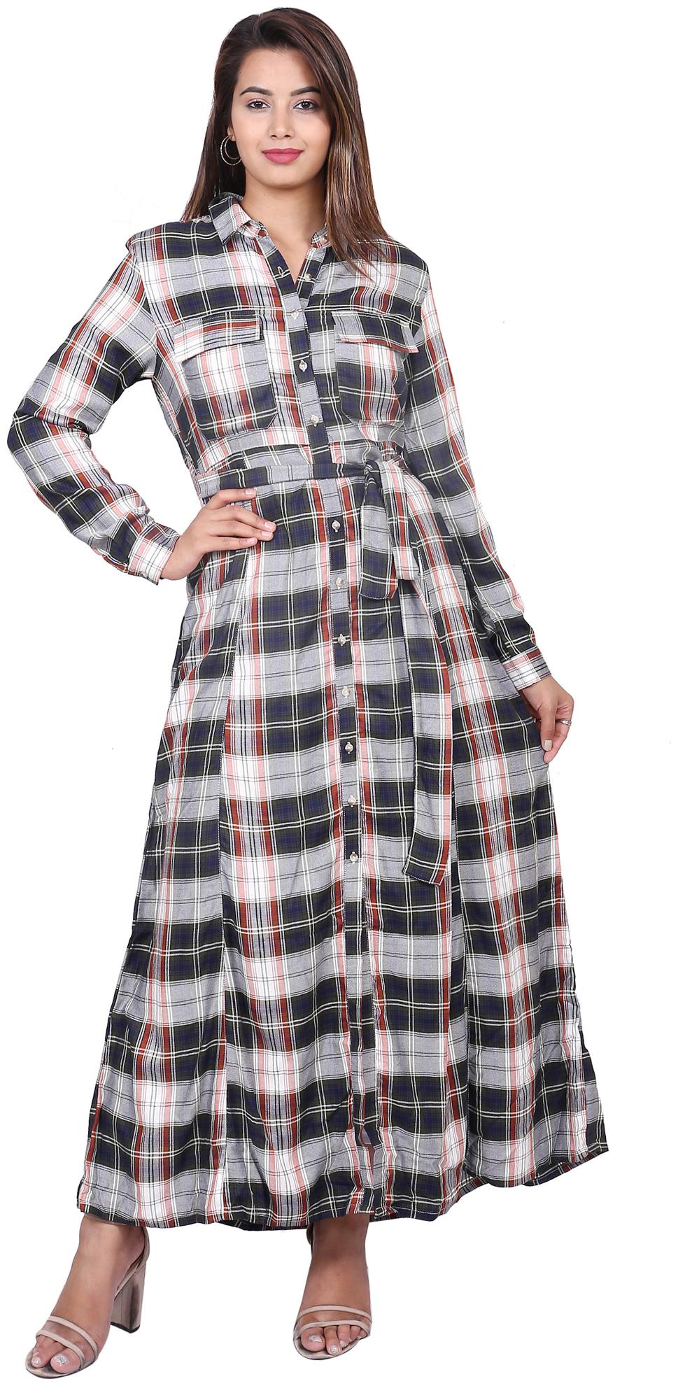 

Goodwill Multi Checked Fit flare dress