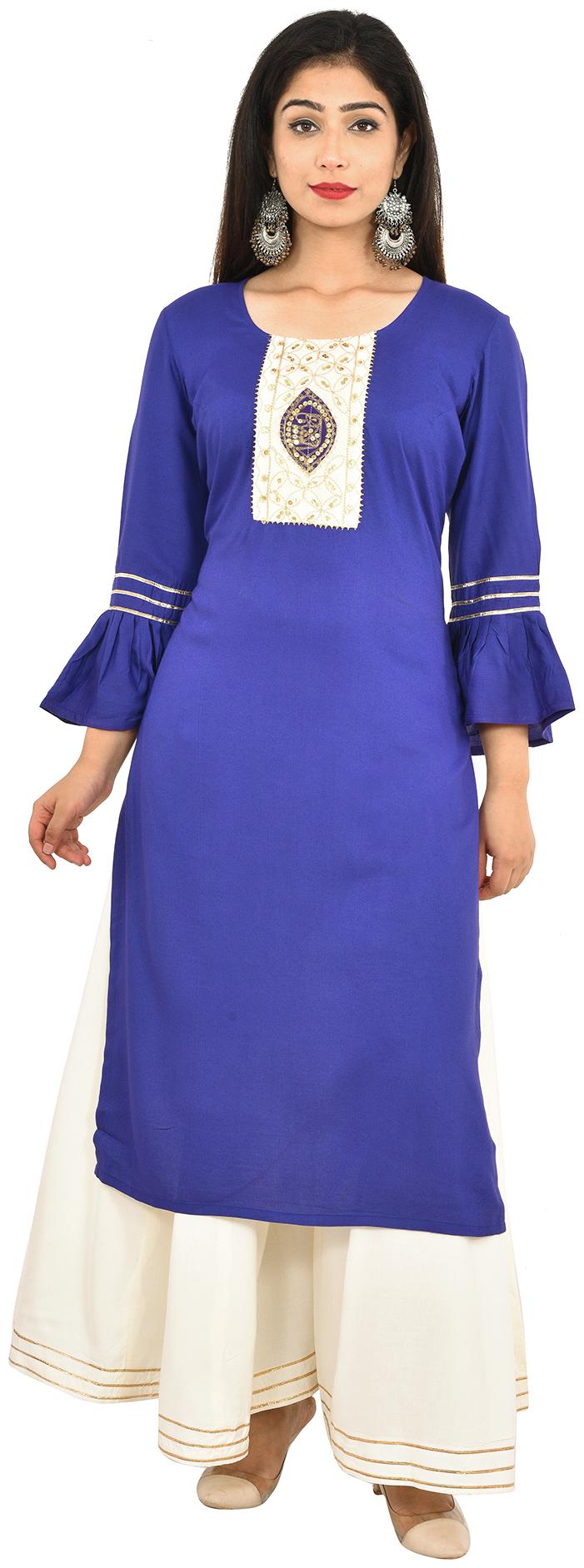 

Goodwill Viscose Rayon Embellished Purple Color Kurta For Women