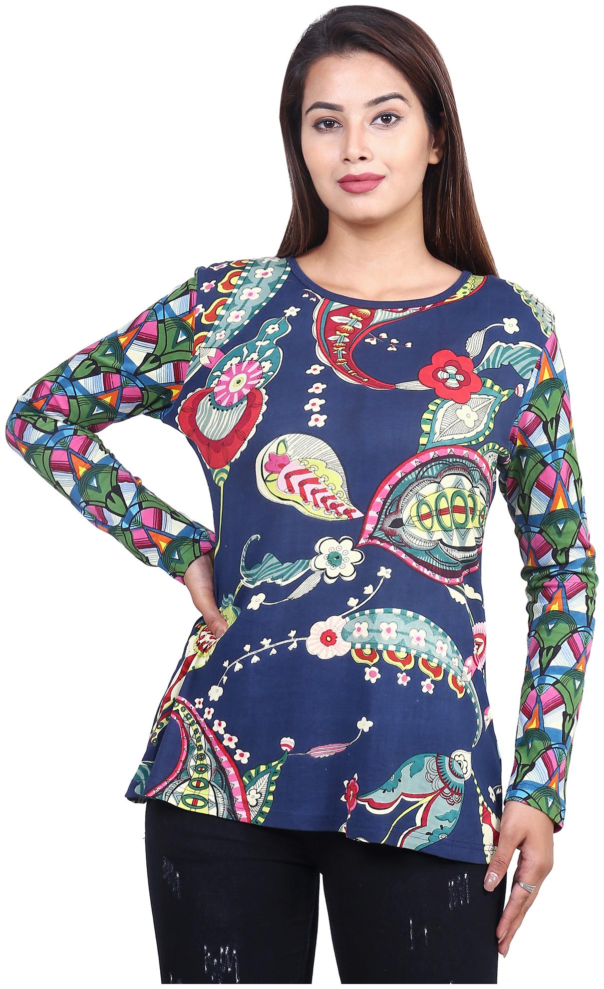 

Goodwill Women Printed Fusion top - Blue