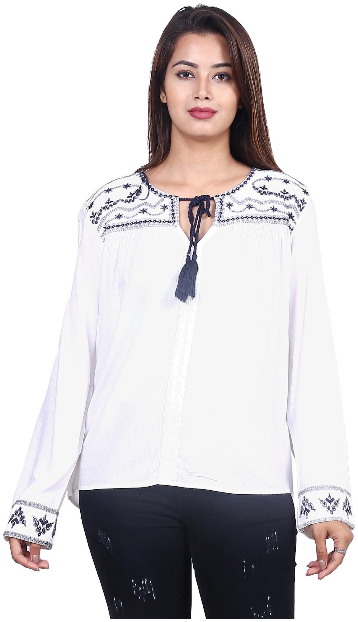 

Goodwill Women Embroidered Fusion top - White