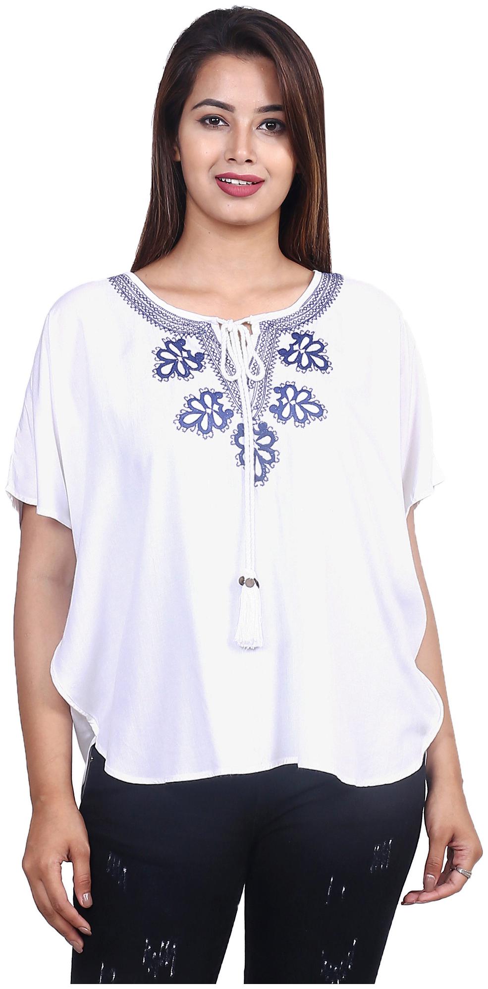 

Goodwill Women Embroidered Fusion top - White