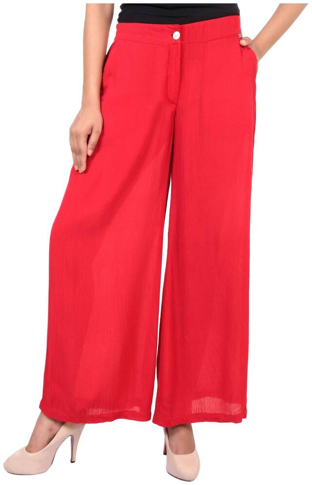 GOODWILL Women's Casual Solid Pink Palazzo