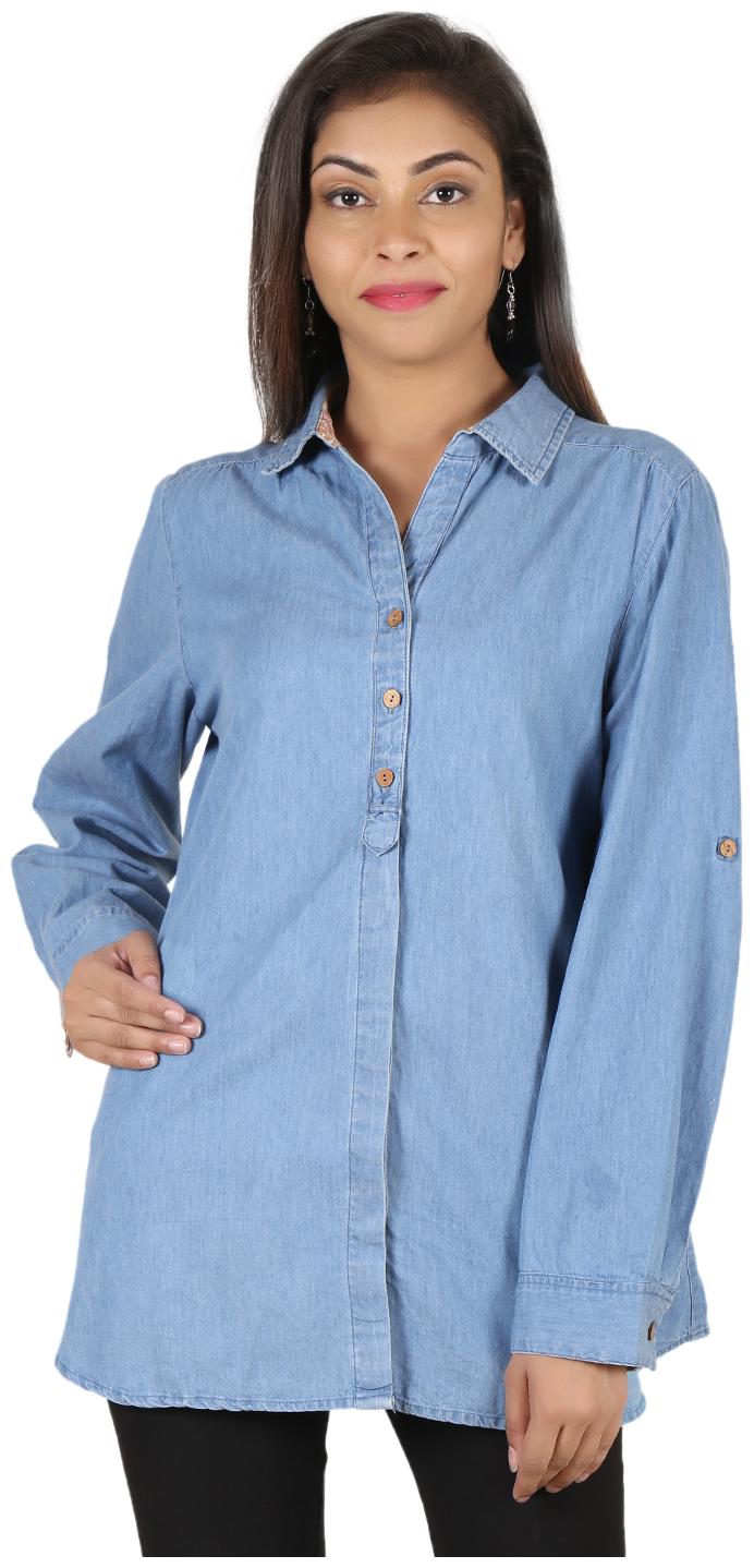 

Goodwill Women Blue Solid Regular Fit Shirt