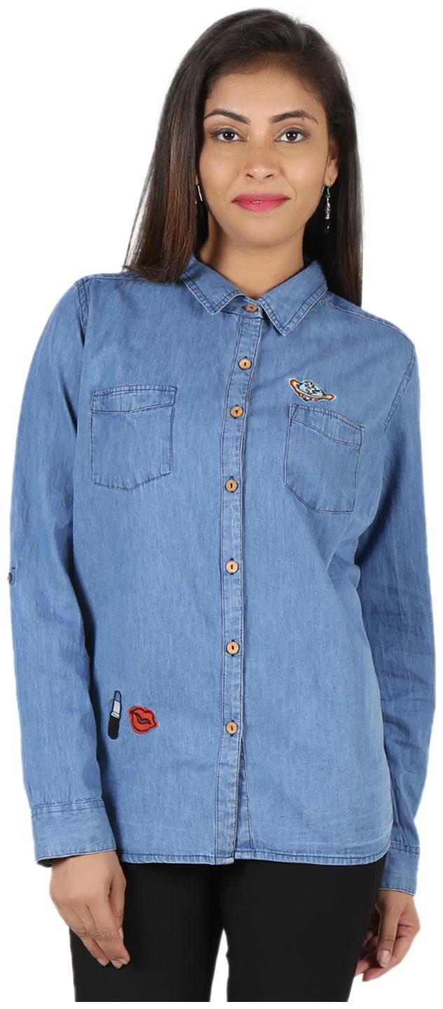 

Goodwill Women Blue Solid Regular Fit Shirt