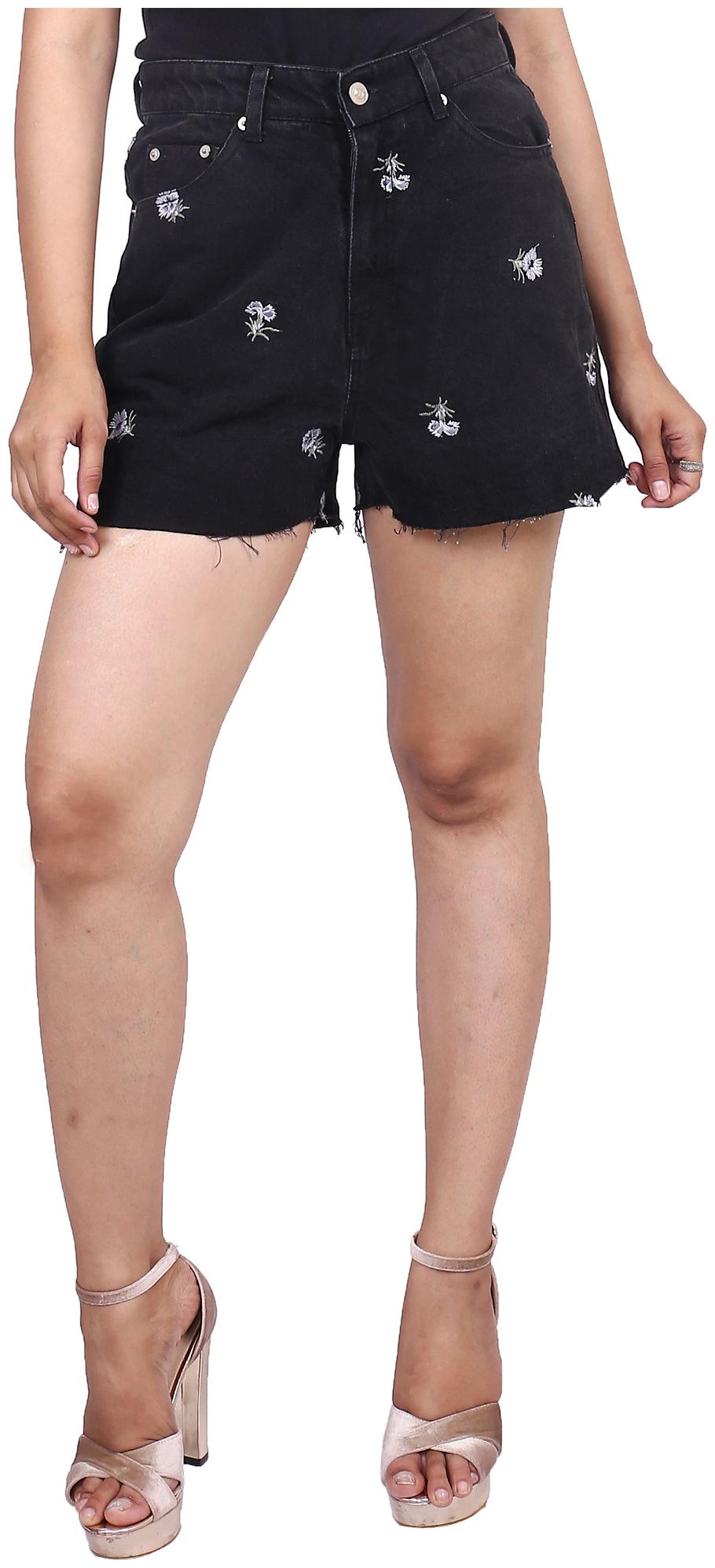 

Goodwill Women Printed Regular shorts - Black