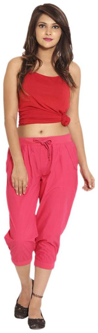 GOODWILL Women's Casual Wear Pink Cotton Sports Capri