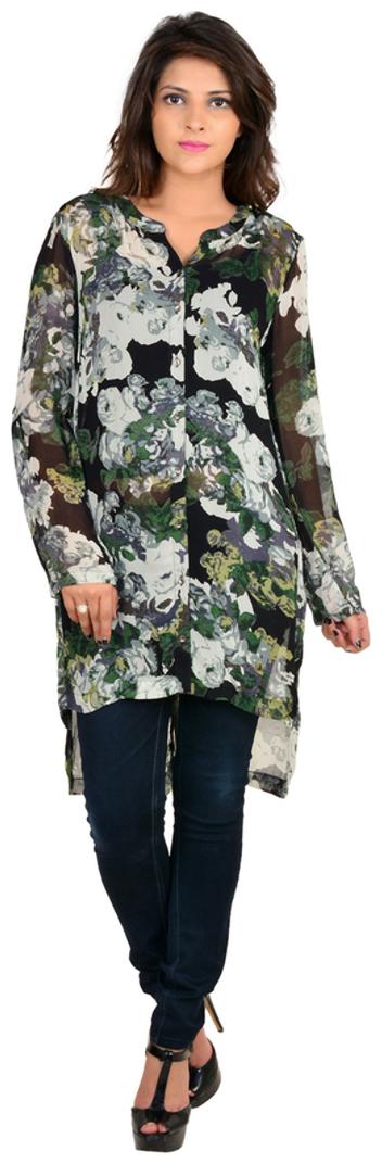 

Goodwill Women s Casual Floral Print Fullsleeve Multicolor Georgette Tunic