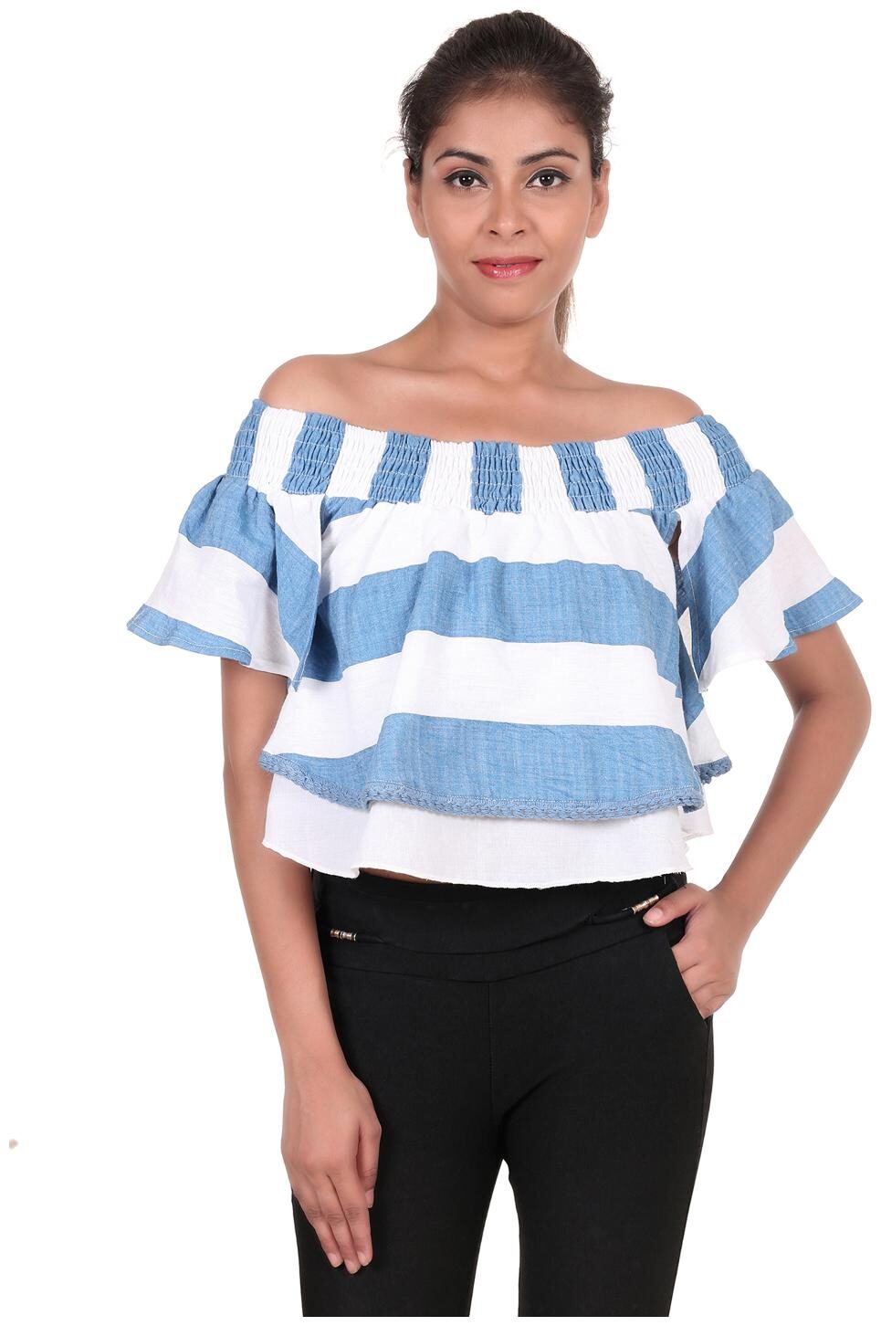 

GOODWILL Women s Casual Printed White Top