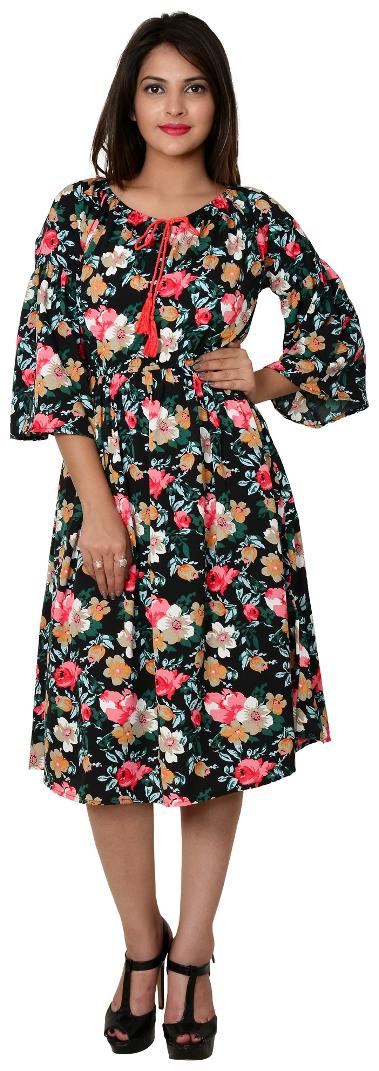 

GOODWILL Women s Multicolor Floral Print Fit Flair Dress